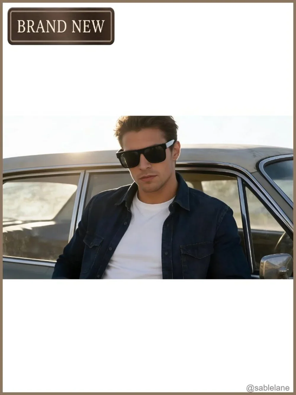 Flat Top Square Polarized Sunglasses UV400 Acetate